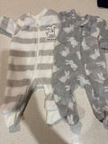 2 warm fluffy sleep suits. Size 000 Dymples & Anko