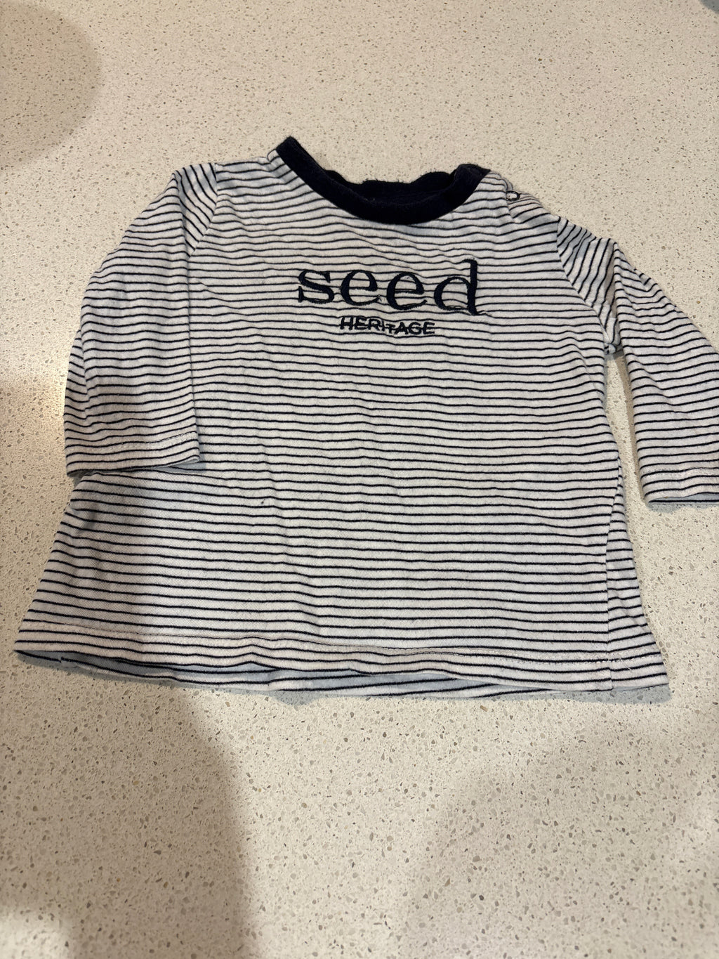 Seed cotton long sleeve tee. Size 000