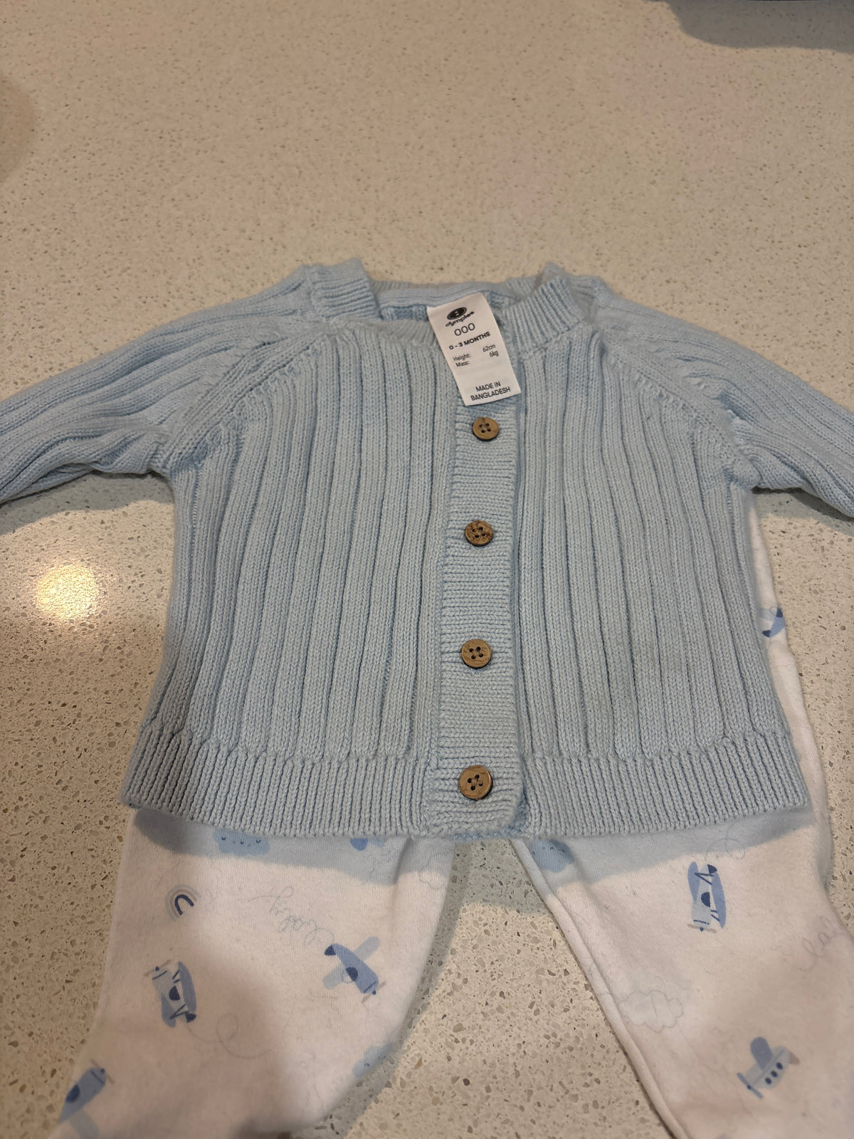 Size 000 Dymples cardigan and Rock a Baby pants 2 piece set