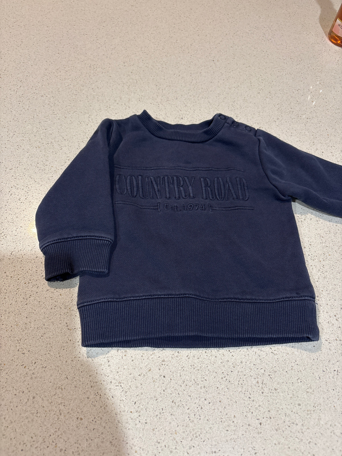 Country Road worn look sweater. Size 0-3 months