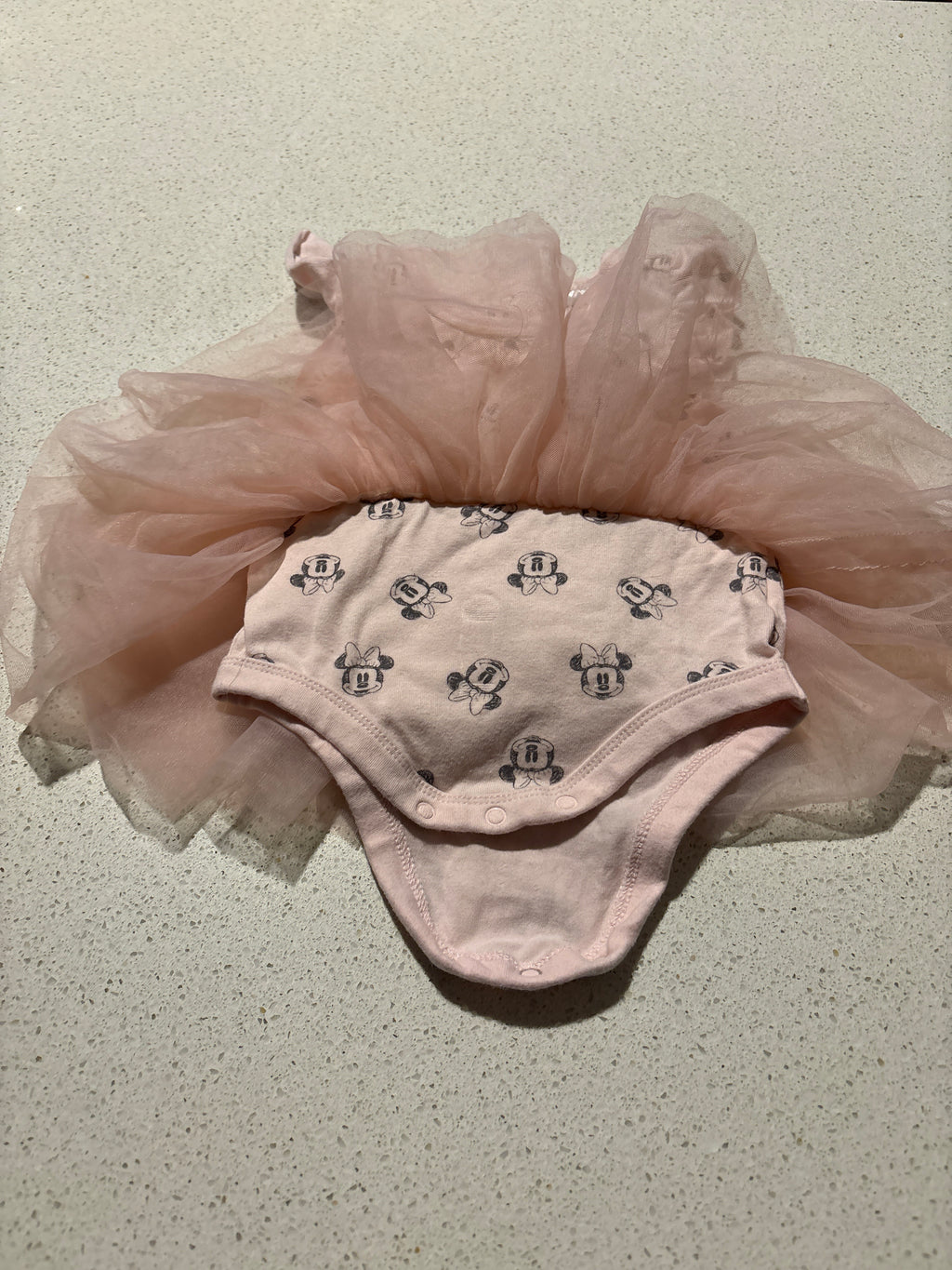 Minnie Mouse tutu short sleeve bodysuit. Size 000