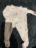 Baby Berry hearts and flowers pink coverall. Size 0000