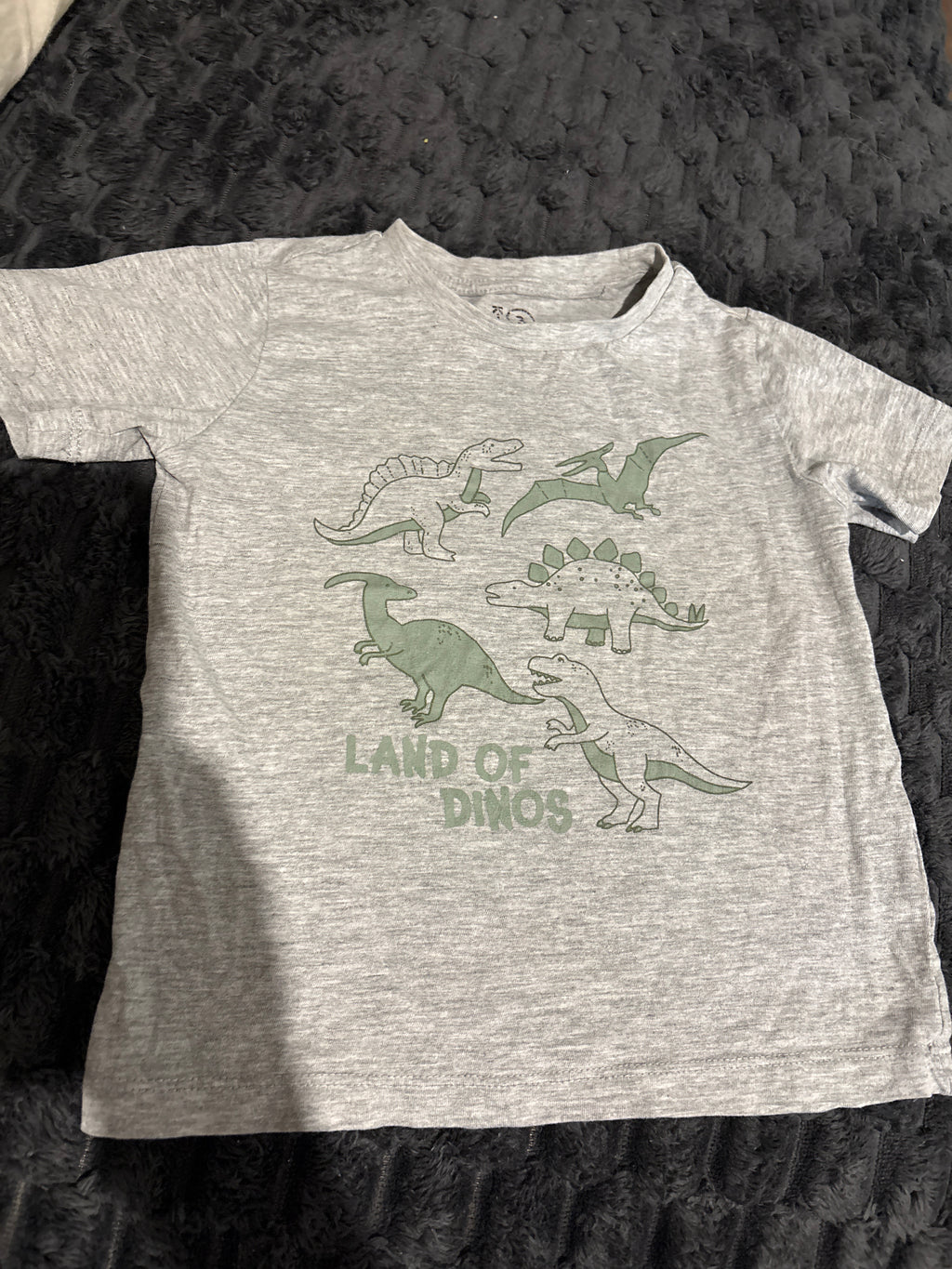 KD boys tshirt grey and green. Size 3