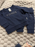 Navy Blue Bonds tracksuit set. Size 3-6 months