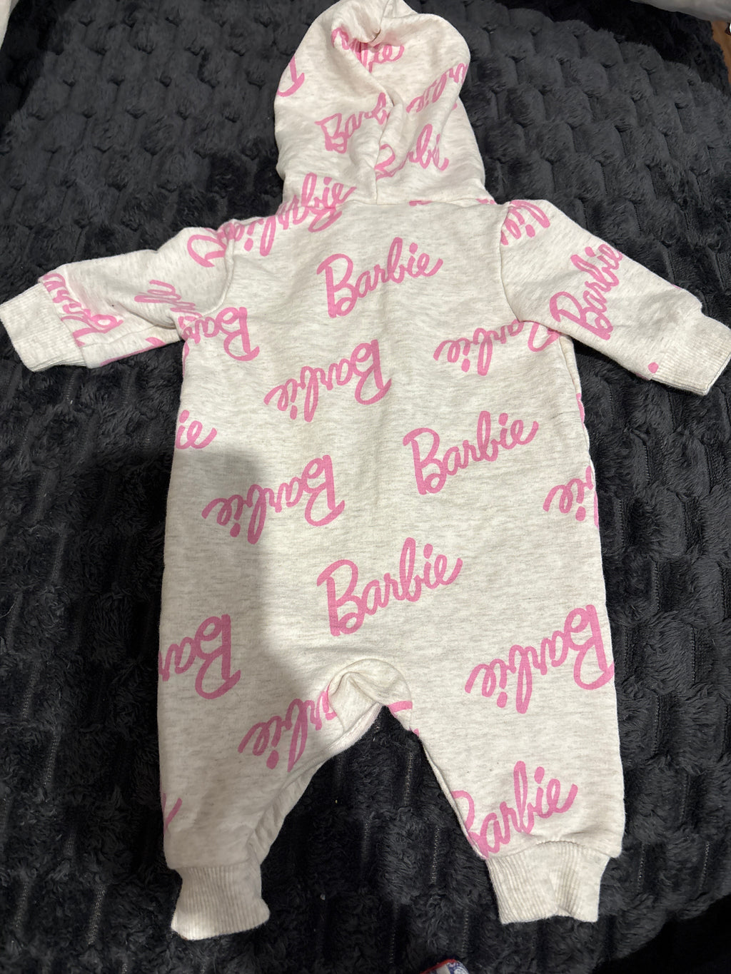 Barbie fleece jumpsuit with hoodie. Size 0000