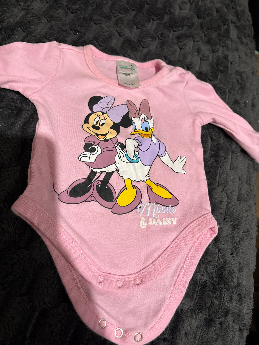 Disney Baby Minnie and Daisy long sleeve bodysuit. Size 0000