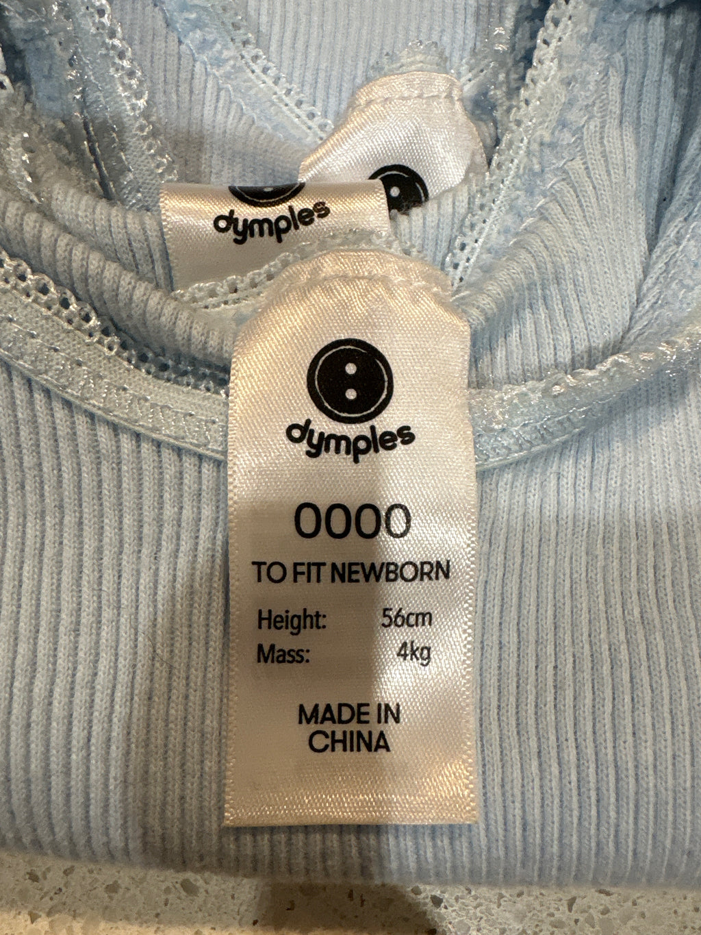3 Baby Blue Dymples singlets Size 0000