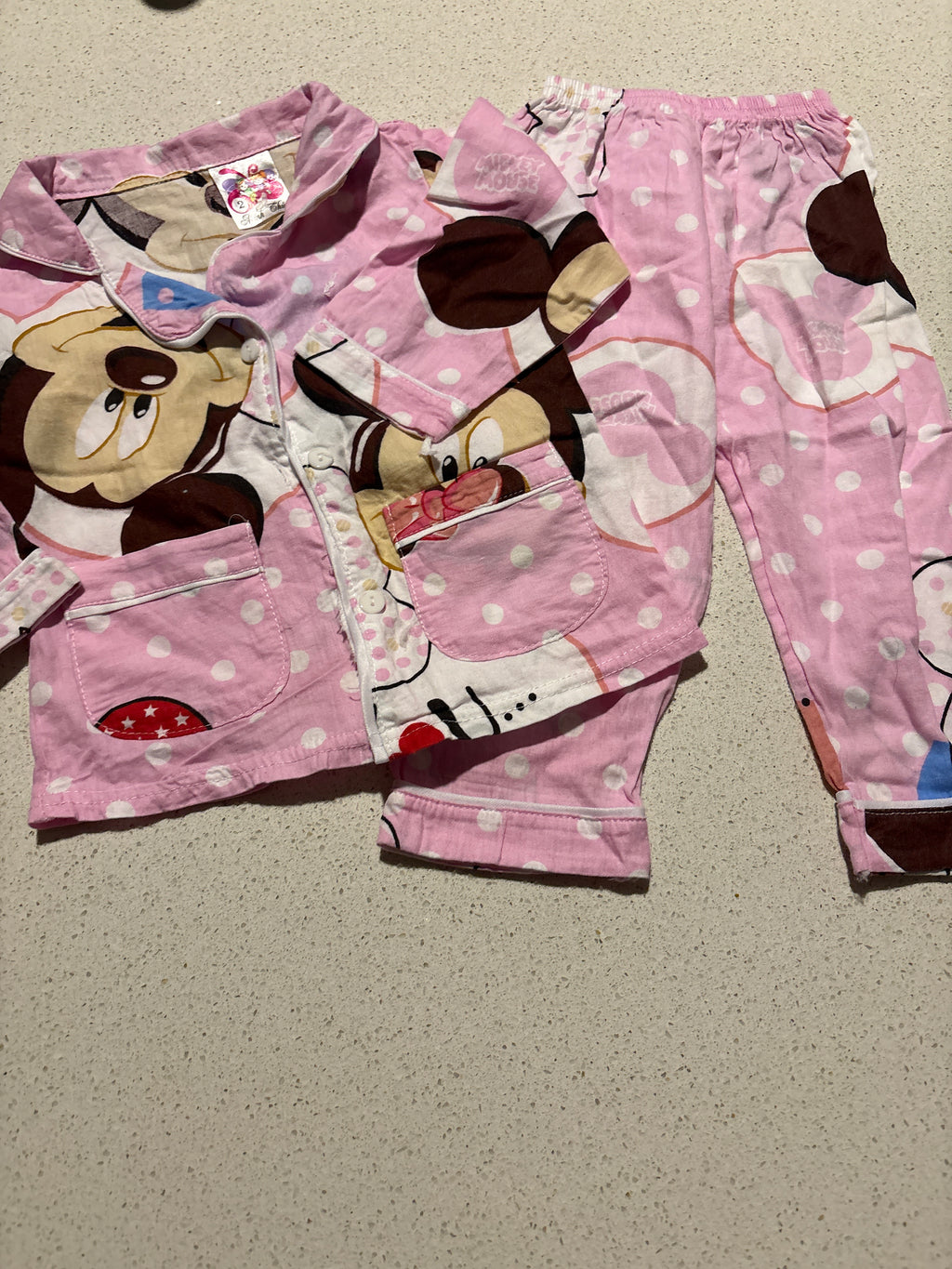 Mickey Mouse Lightweight Pyjamas. Size 2