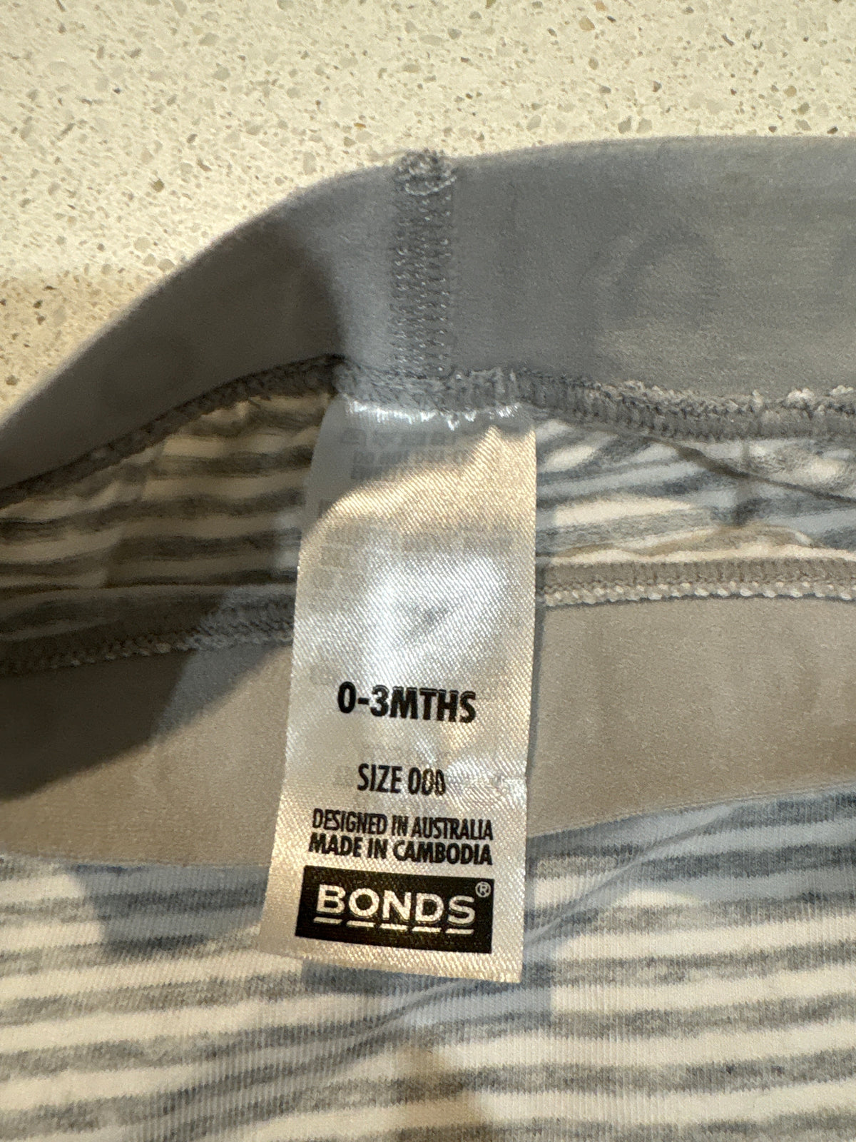 Bonds Grey Striped leggings size 000