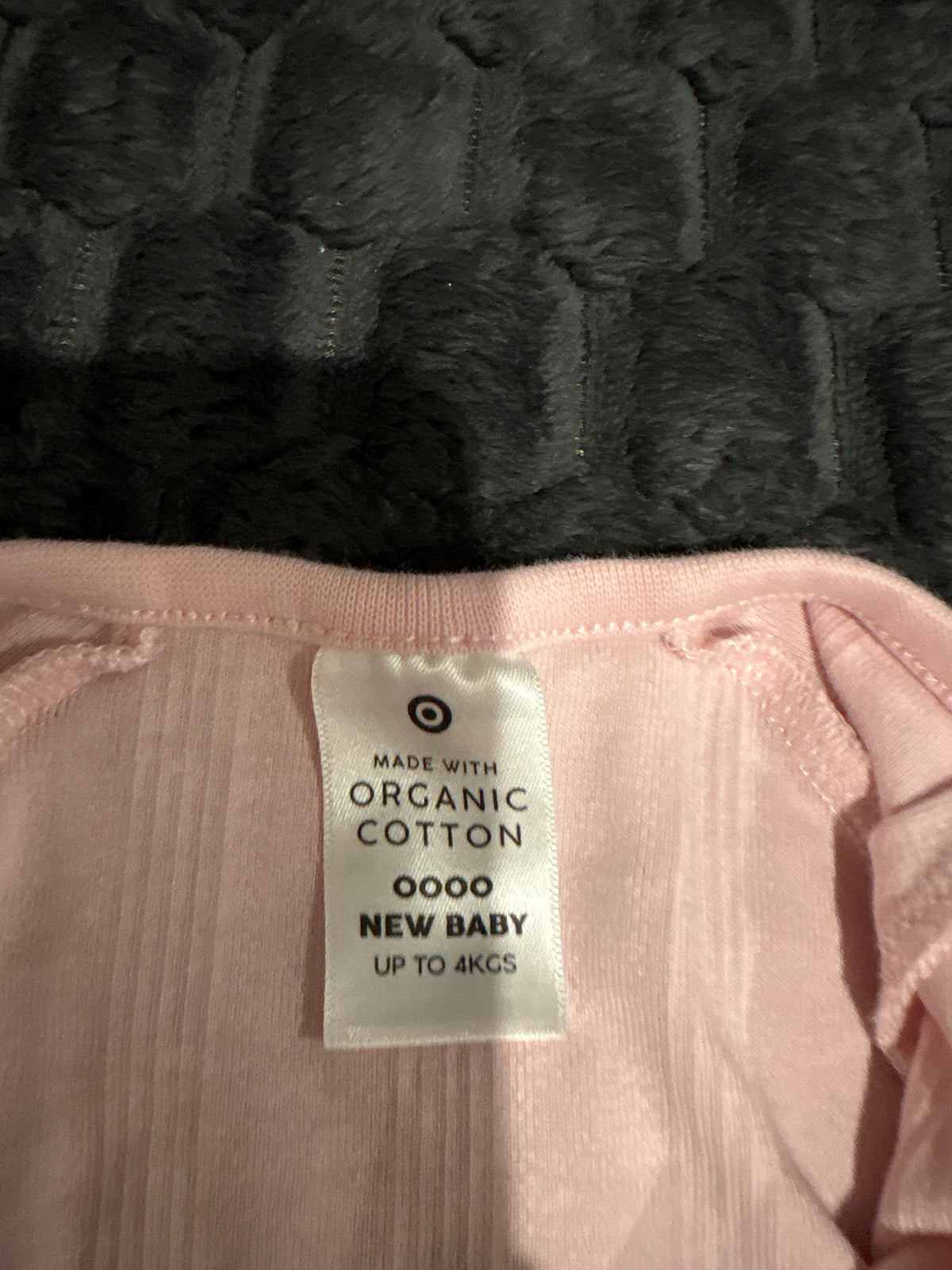 Target organic cotton coverall, light pink. Size 0000