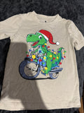 Dino cream Xmas tshirt. Size 4