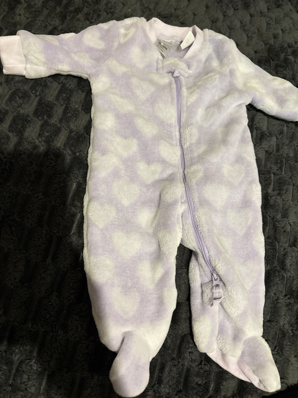 Anko purple and white fleece coverall. Size 0000