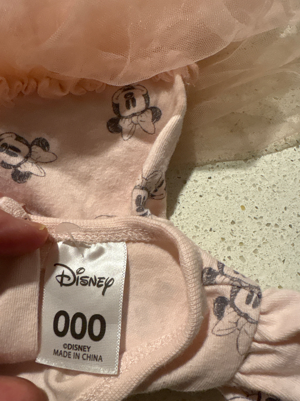 Minnie Mouse tutu short sleeve bodysuit. Size 000