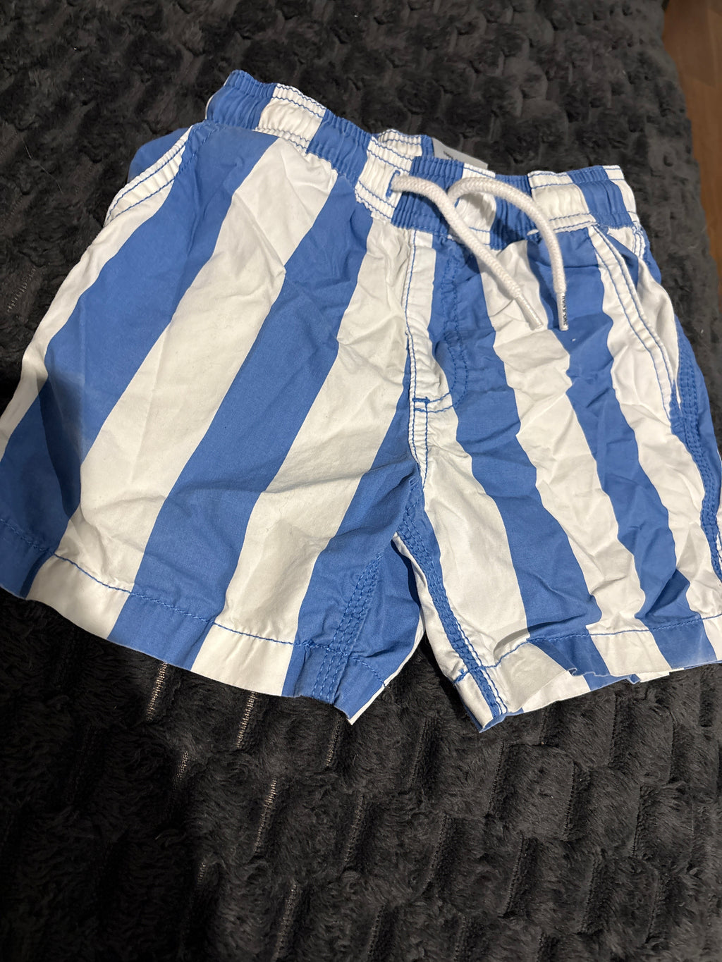 Milkshake stripped blue and white shorts. Size 3