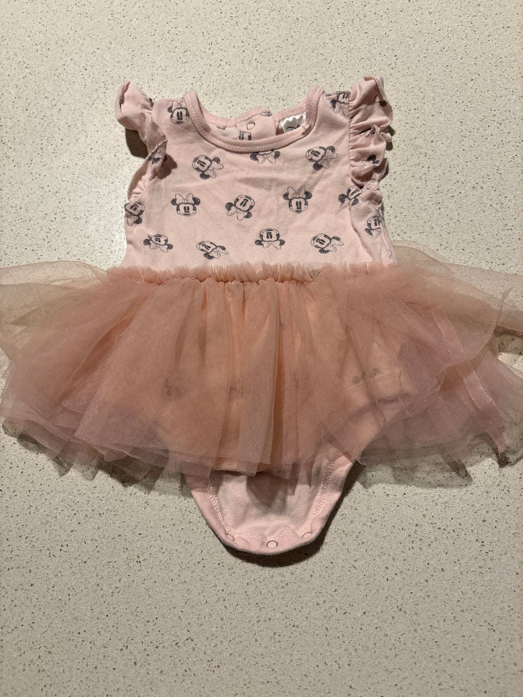 Minnie Mouse tutu short sleeve bodysuit. Size 000