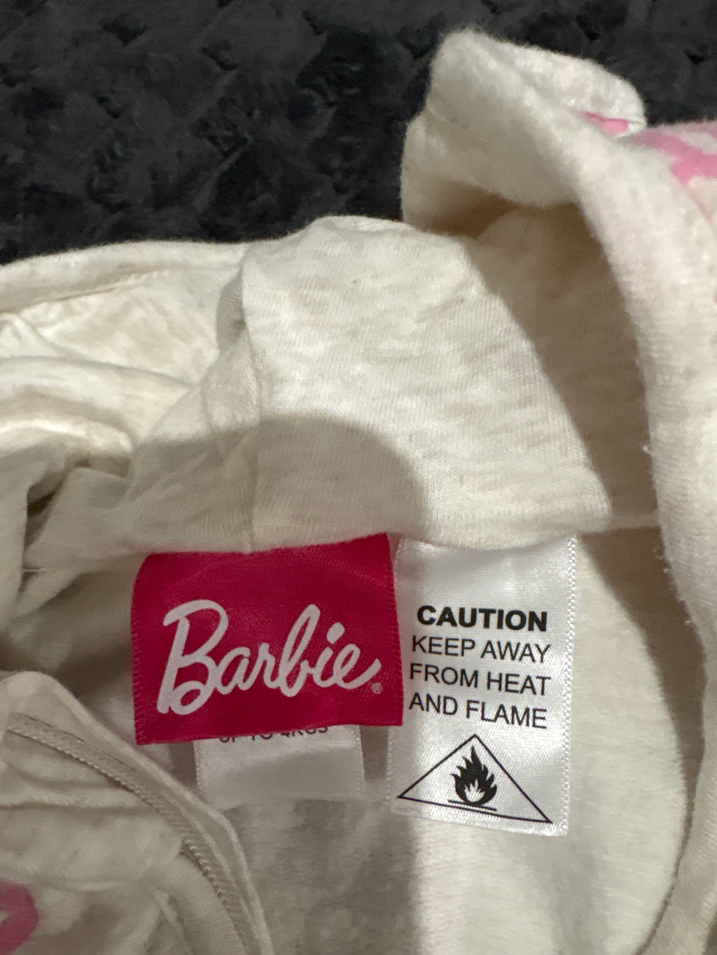 Barbie fleece jumpsuit with hoodie. Size 0000