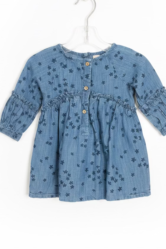 Sprout Size 0 denim look patterned dress